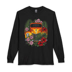 Hotrod Vintage Car Long Sleeve Tee — Tropical Floral Classic Custom Cars