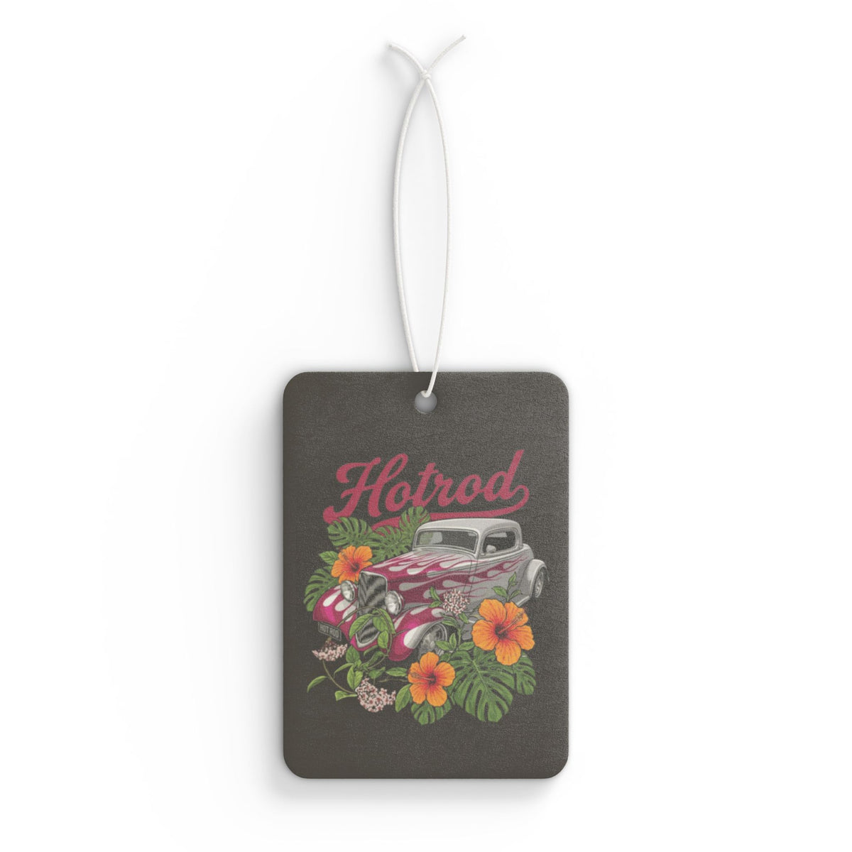 Vintage Hotrod Floral Car Air Freshener — Retro Classic Car Scented Ornament