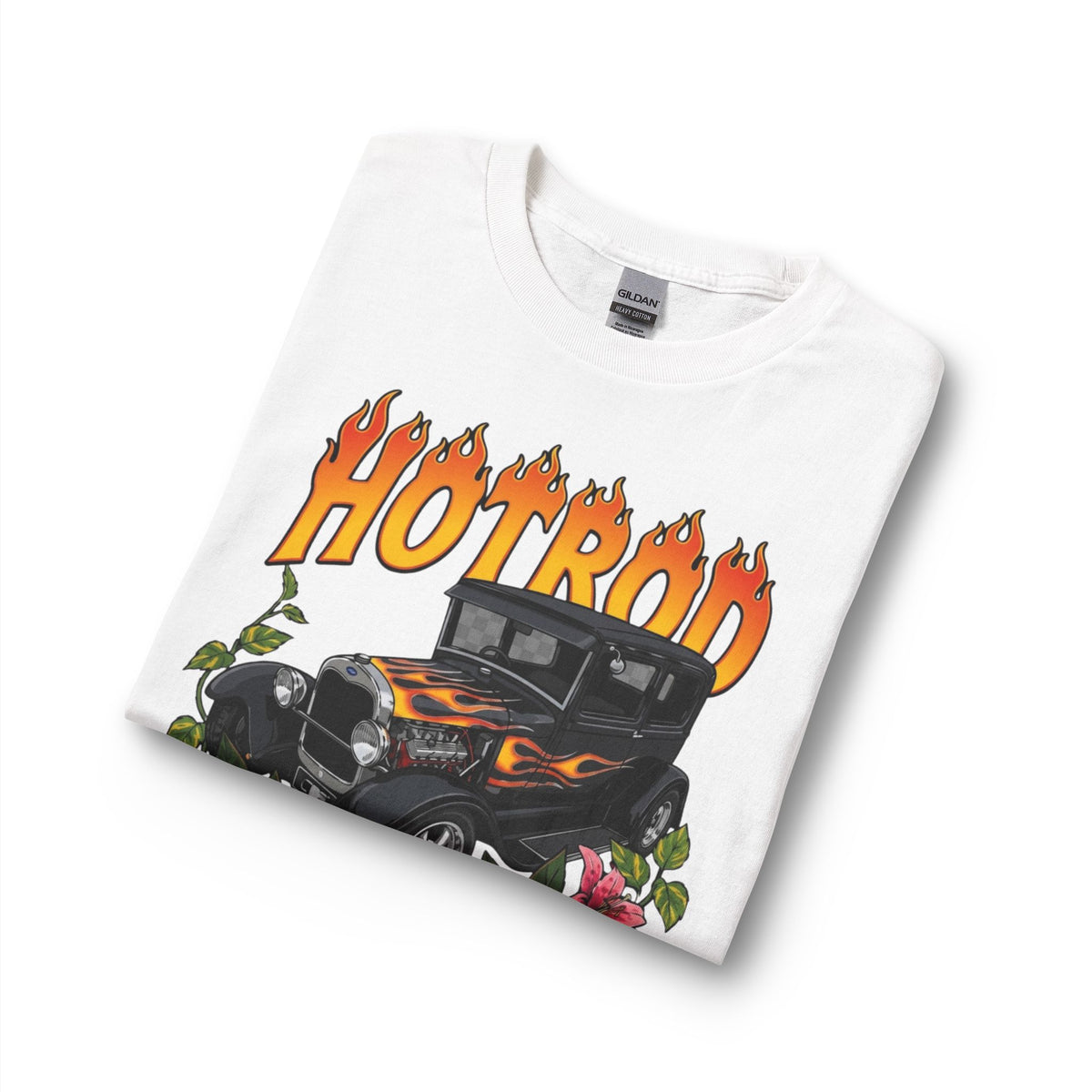 Hotrod Floral Long Sleeve Tee - Vintage Car Graphic Shirt