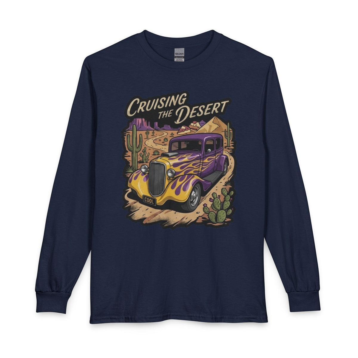 Cruising the Desert Vintage Hotrod Long Sleeve Tee