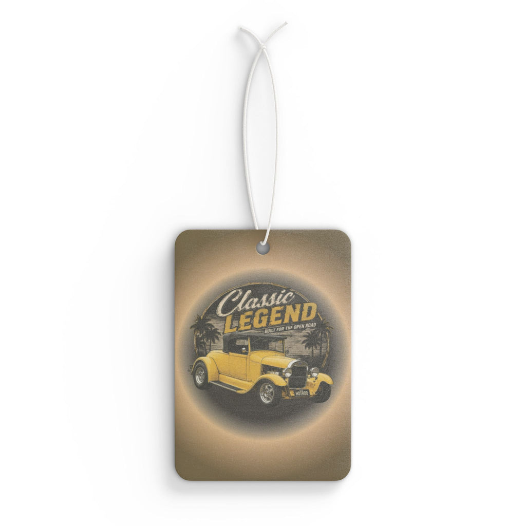 Classic Legend Car Air Freshener — Vintage Yellow Hot Rod Scented Ornament