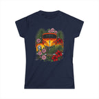 Women's Tee — Classic orange vintage hotrod with flames