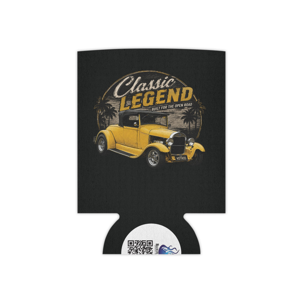 Classic Legend Can Cooler – Vintage Yellow Hot Rod Drink Koozie