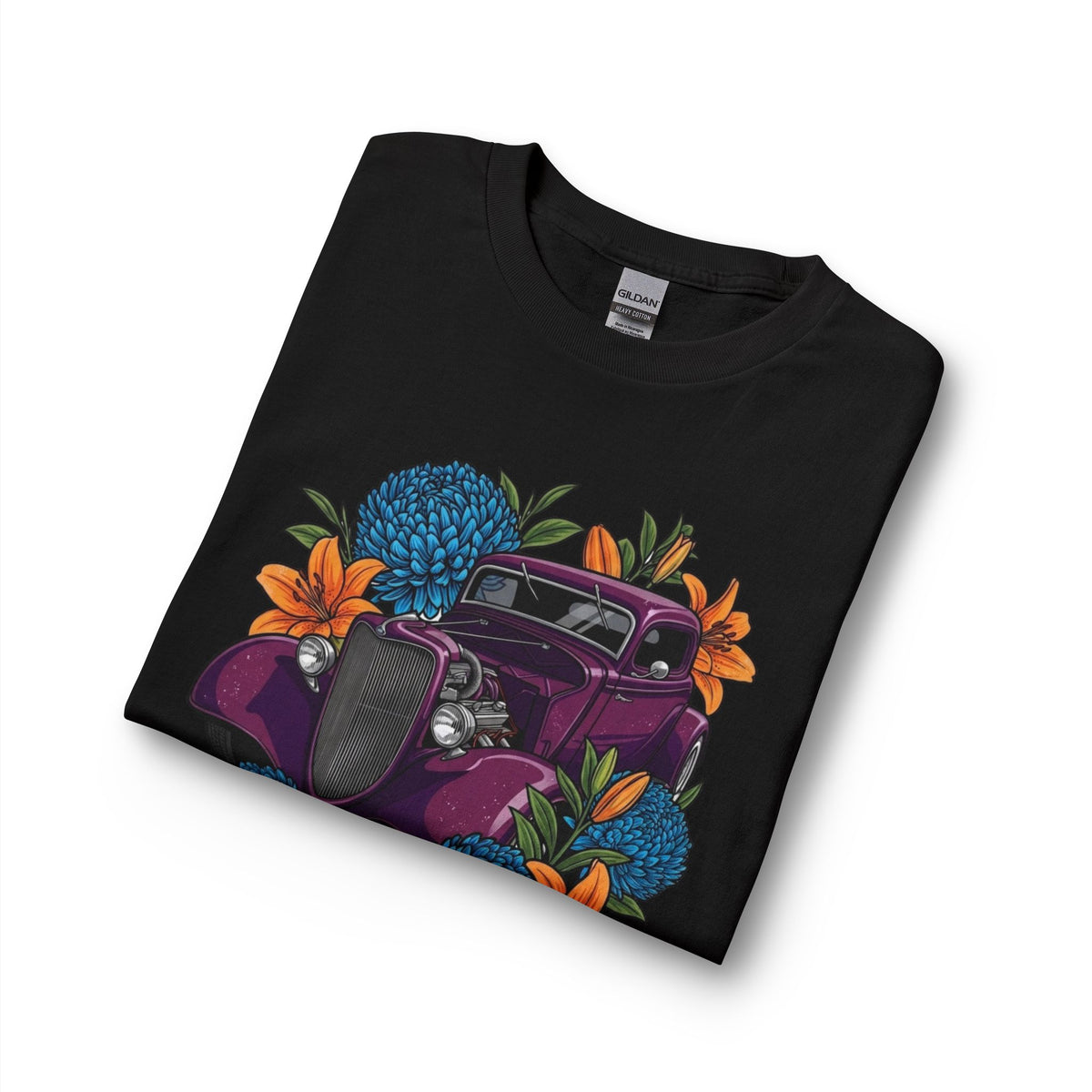 Hot Rod Long Sleeve Tee — 'Hot Rod Summer Cruising' Classic Car Floral Graphic