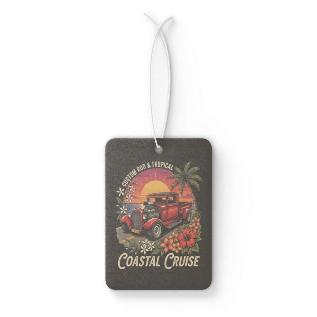 Coastal Cruise Car Air Freshener — Vintage Tropical Sunset Classic Car Scent with botanicals
