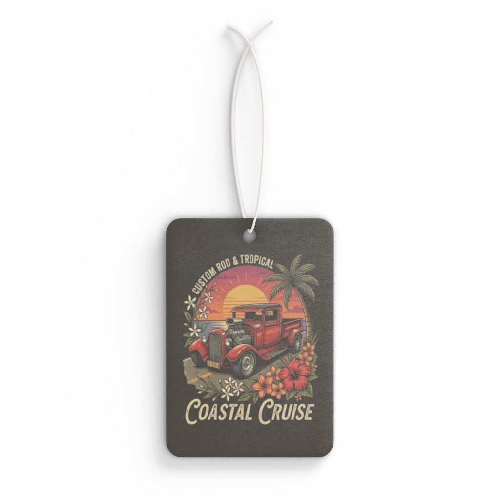 Coastal Cruise Car Air Freshener — Vintage Tropical Sunset Classic Car Scent with botanicals