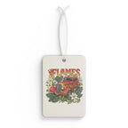 Vintage Flames Car Air Freshener — Retro Hot Rod Floral Design
