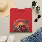 Coastal Cruise Vintage Car T‑Shirt — Retro Sunset Tropical Road Trip Tee