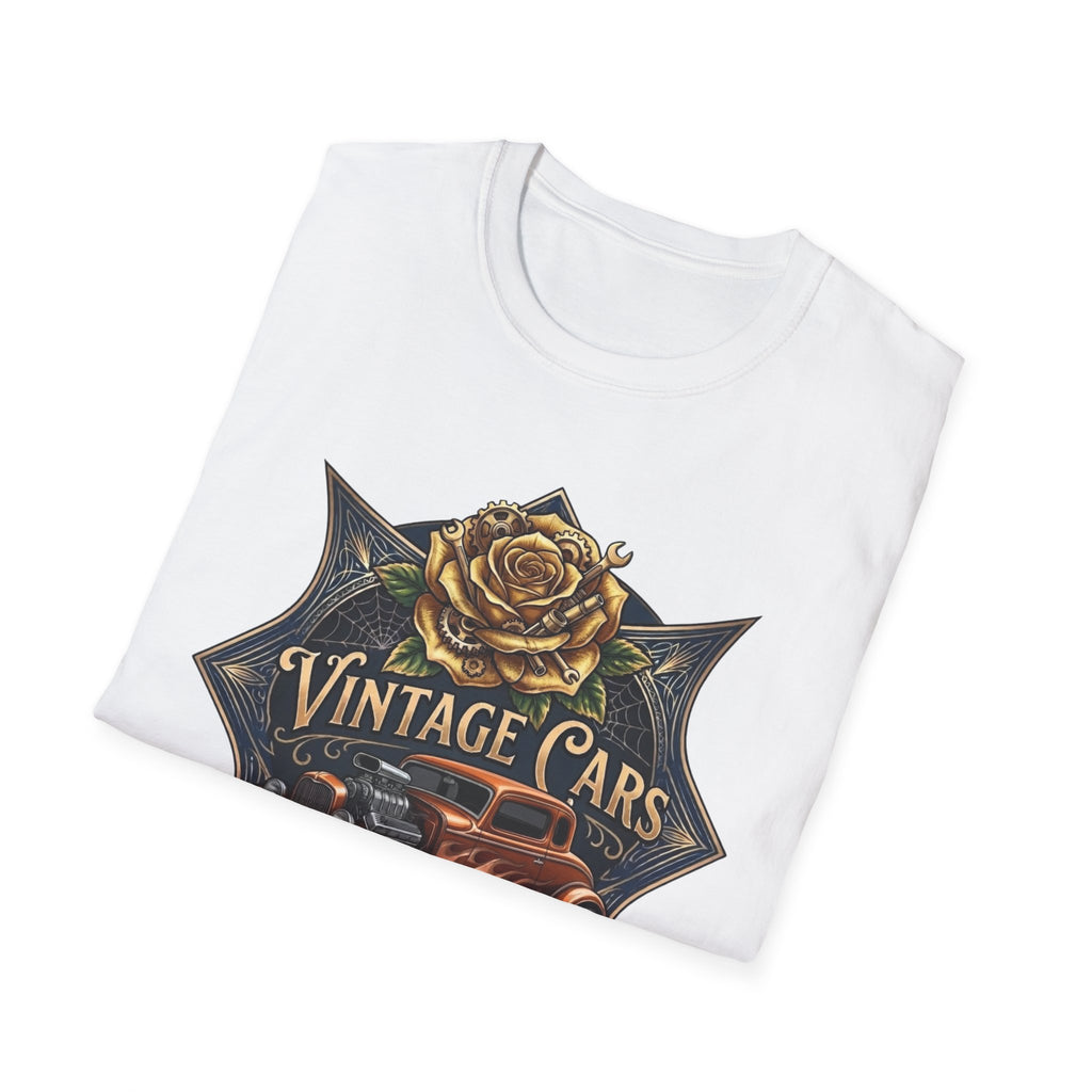 Vintage Botanical Car T-Shirt – Classic Retro Automobile Graphic Tee Bronze