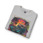 Hot Rod Haven Long Sleeve Tee — “Endless Summer Cruise” Vintage Car Beach Shirt with botanicals