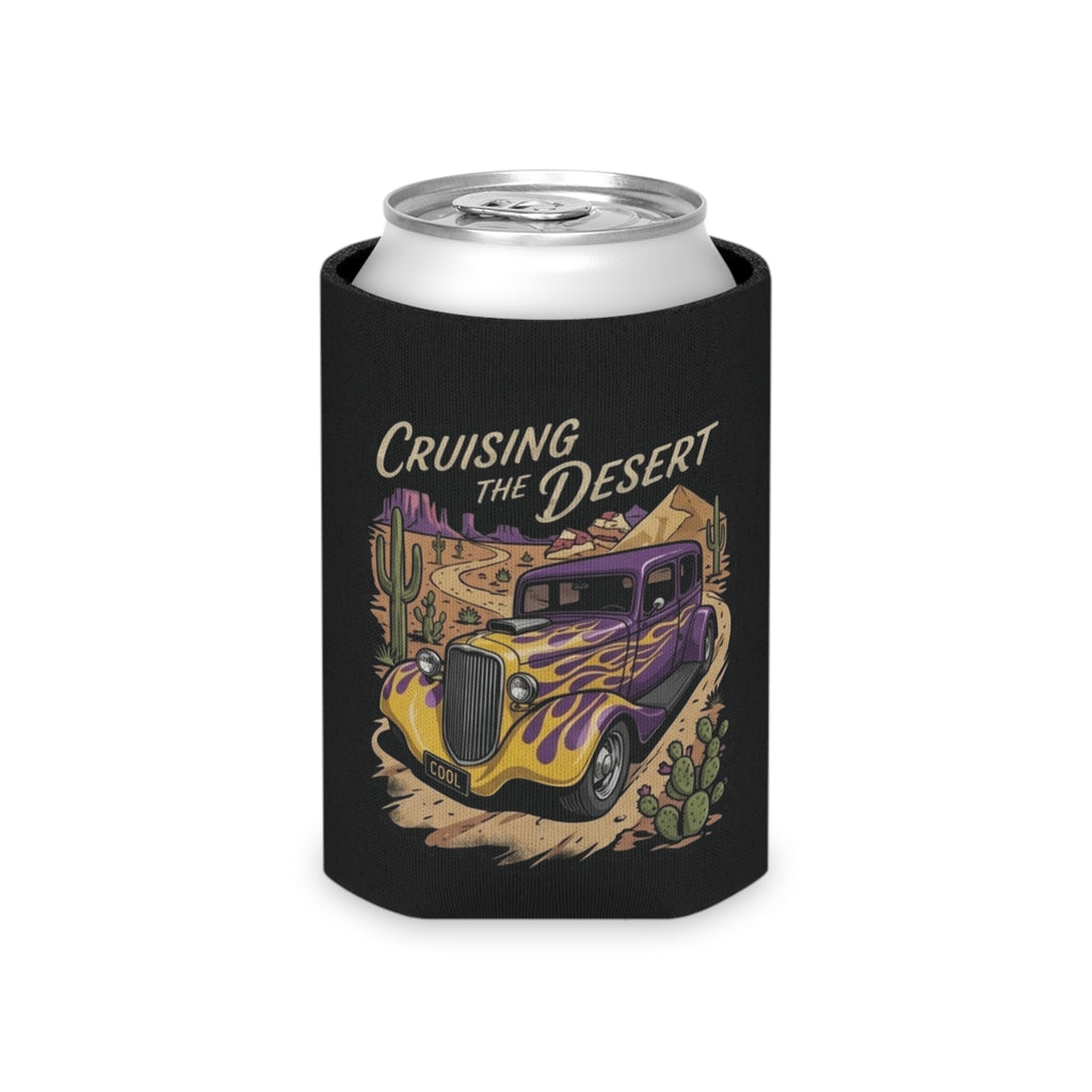 Cruising the Desert Can Cooler with cactus botanicals – Vintage Hot Rod Beverage Koozie