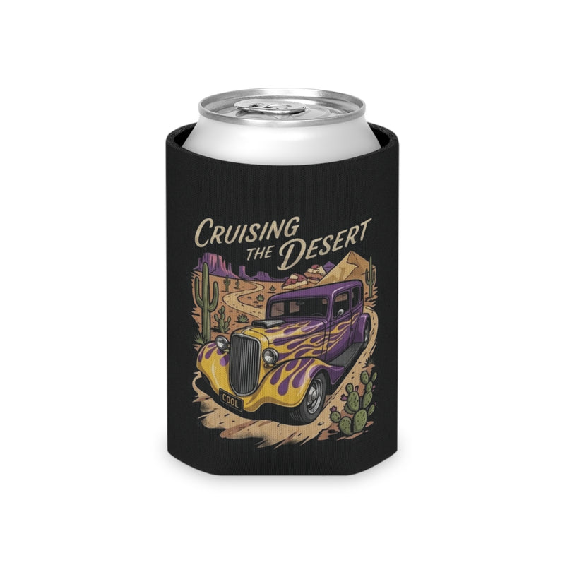 Cruising the Desert Can Cooler with cactus botanicals – Vintage Hot Rod Beverage Koozie