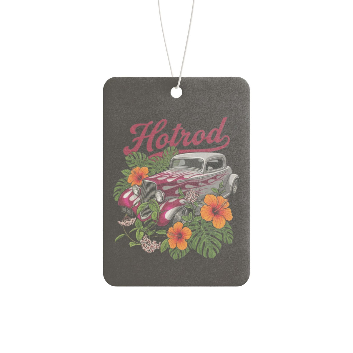 Vintage Hotrod Floral Car Air Freshener — Retro Classic Car Scented Ornament