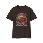 Coastal Cruise Vintage Car T‑Shirt — Retro Sunset Tropical Road Trip Tee
