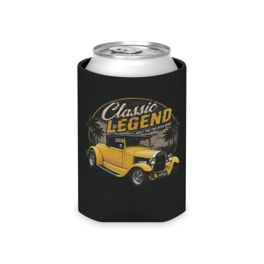 Classic Legend Can Cooler – Vintage Yellow Hot Rod Drink Koozie