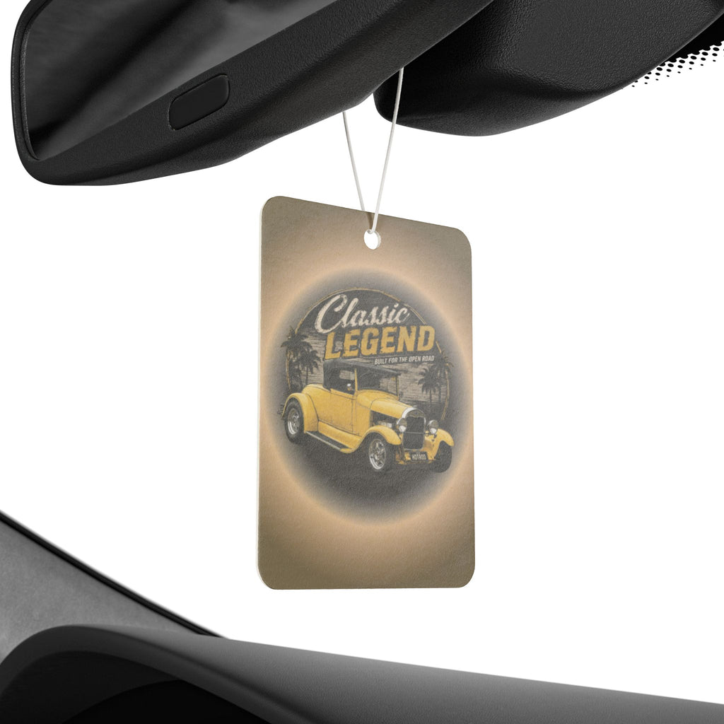 Classic Legend Car Air Freshener — Vintage Yellow Hot Rod Scented Ornament