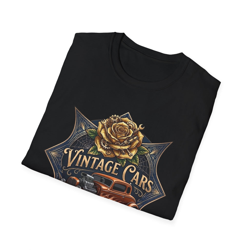 Vintage Botanical Car T-Shirt – Classic Retro Automobile Graphic Tee Bronze