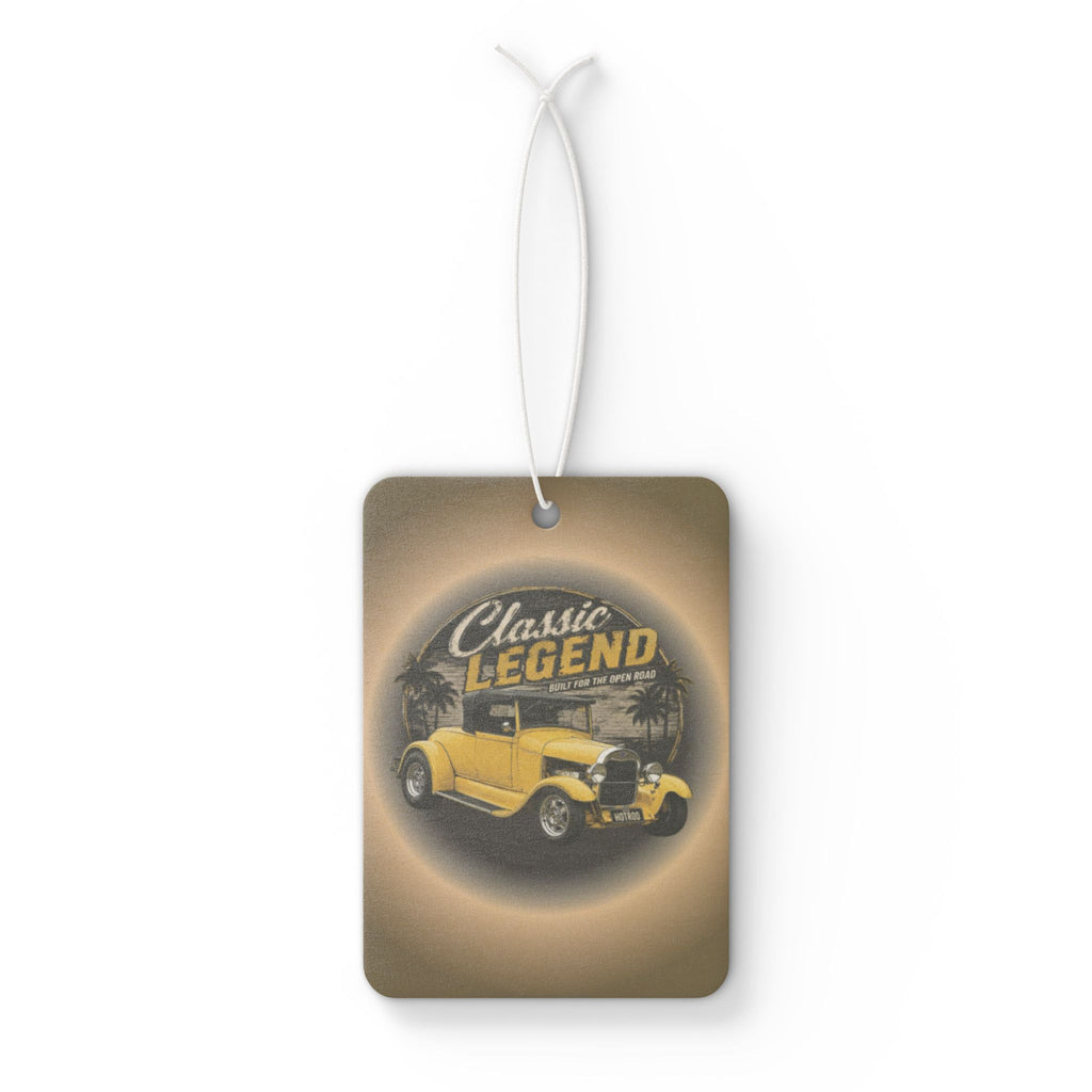 Classic Legend Car Air Freshener — Vintage Yellow Hot Rod Scented Ornament