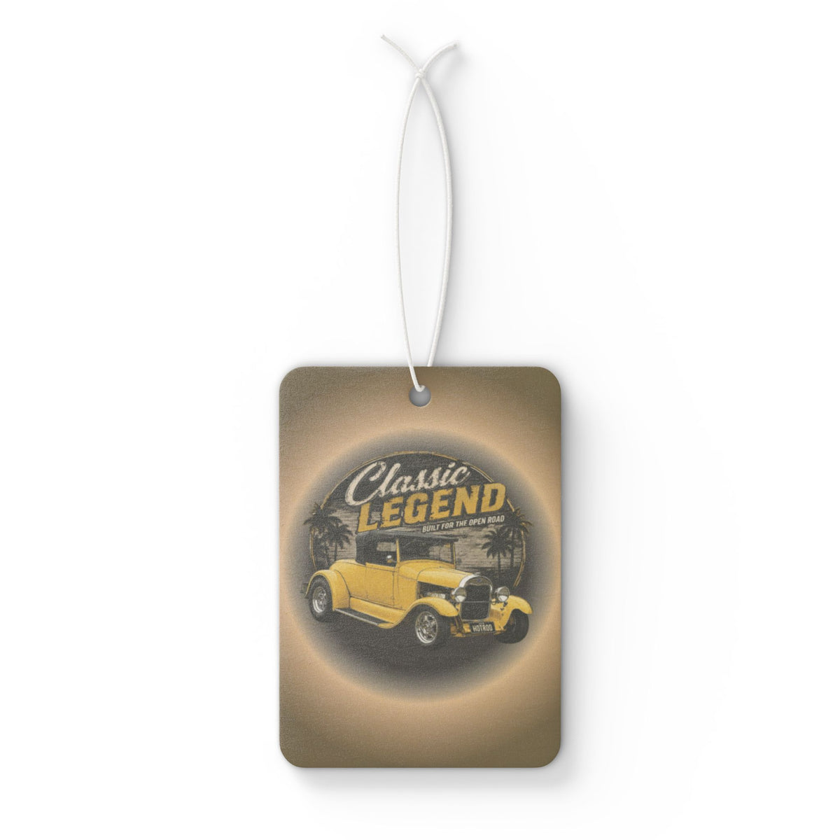 Classic Legend Car Air Freshener — Vintage Yellow Hot Rod Scented Ornament