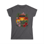Women's Tee — Classic orange vintage hotrod with flames