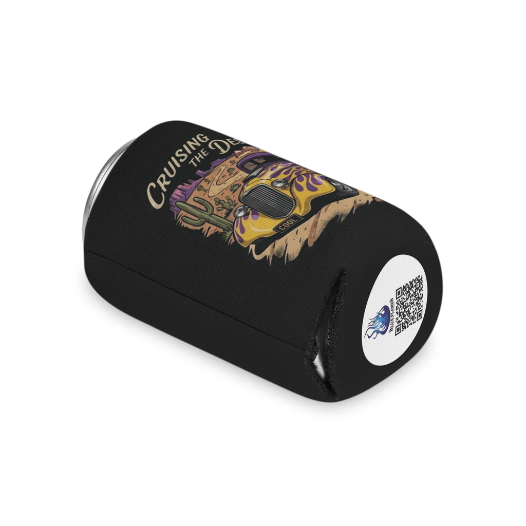 Cruising the Desert Can Cooler with cactus botanicals – Vintage Hot Rod Beverage Koozie