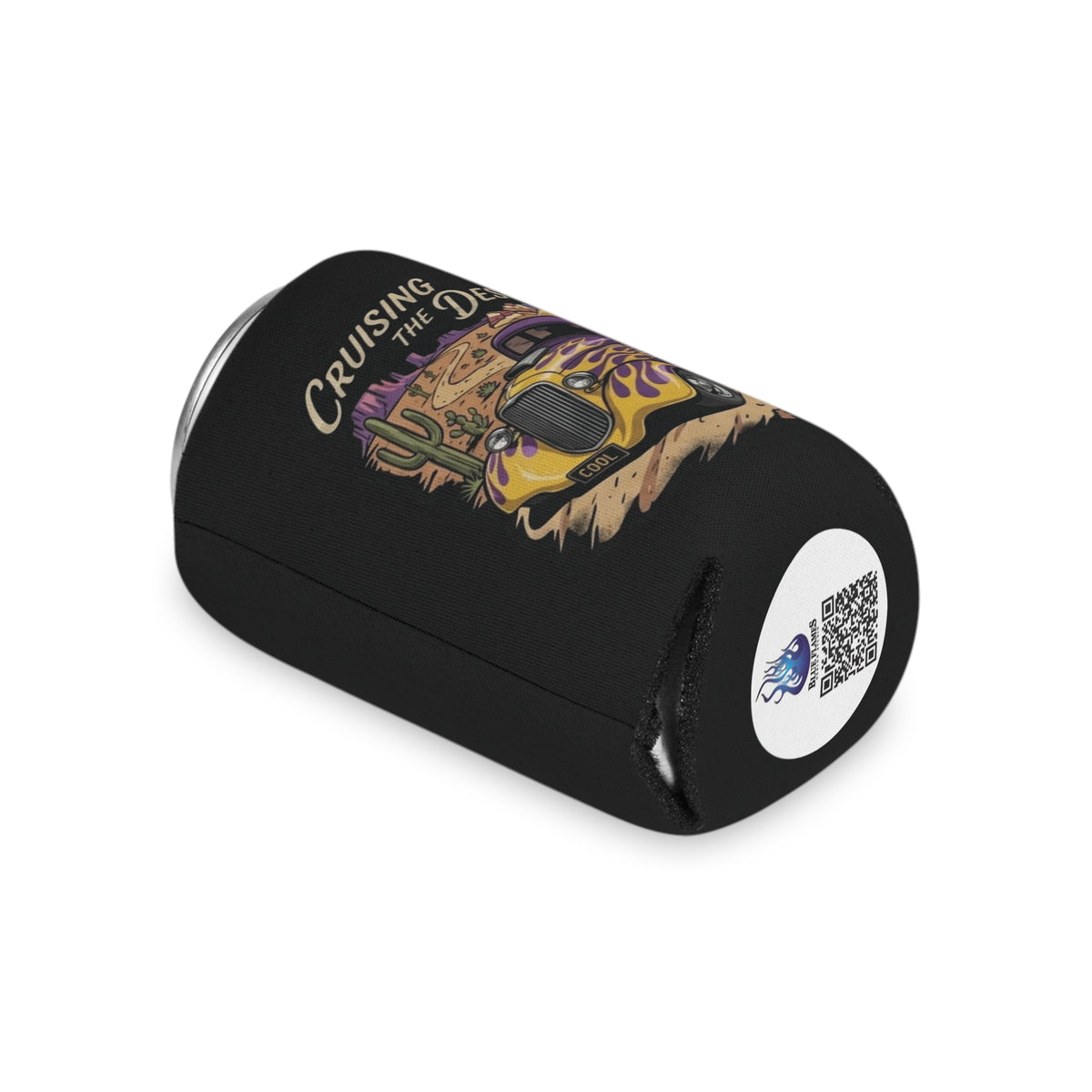 Cruising the Desert Can Cooler with cactus botanicals – Vintage Hot Rod Beverage Koozie