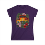 Women's Tee — Classic orange vintage hotrod with flames