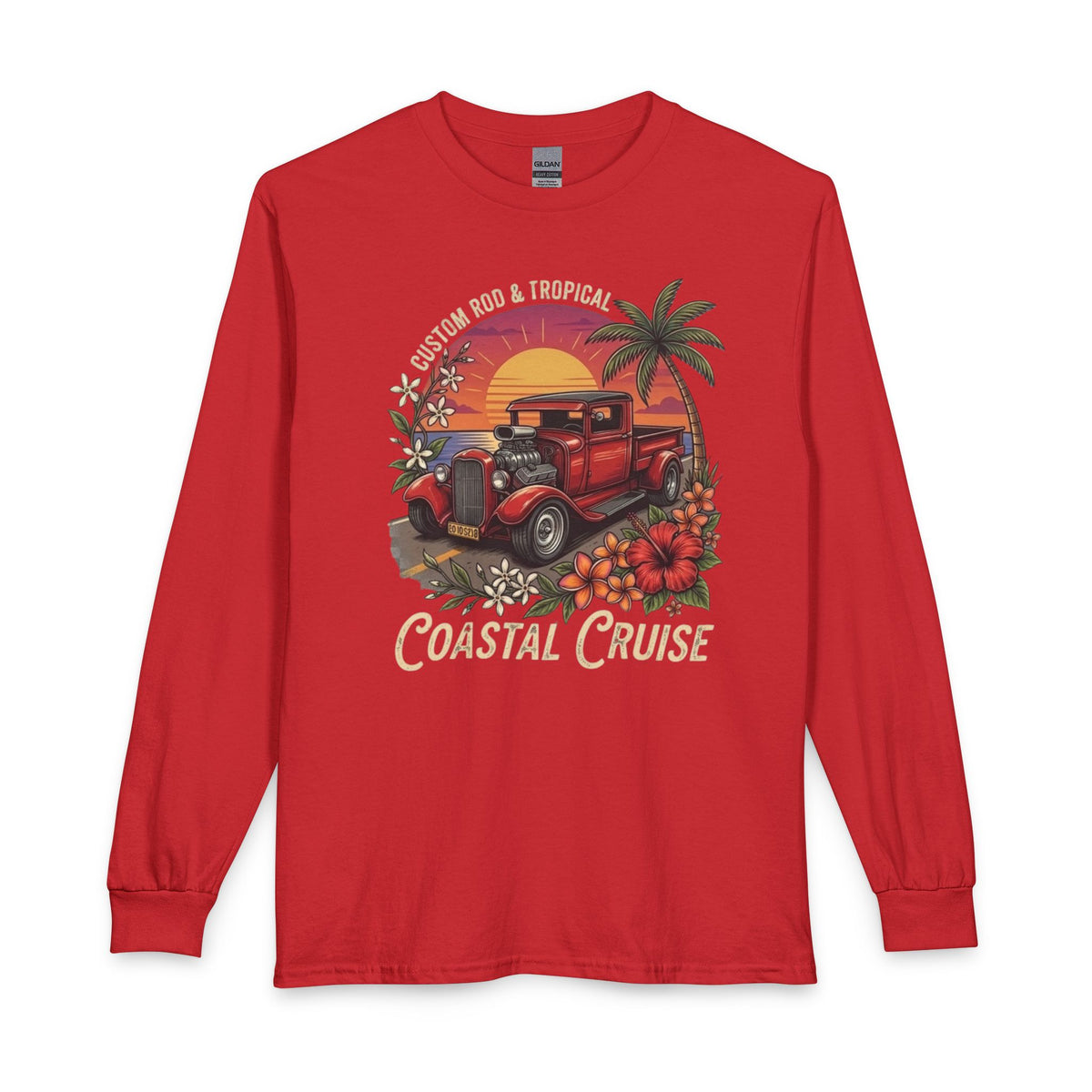 Coastal Cruise Vintage Car Long Sleeve Tee