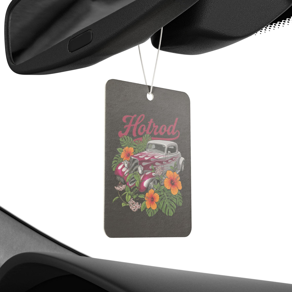 Vintage Hotrod Floral Car Air Freshener — Retro Classic Car Scented Ornament