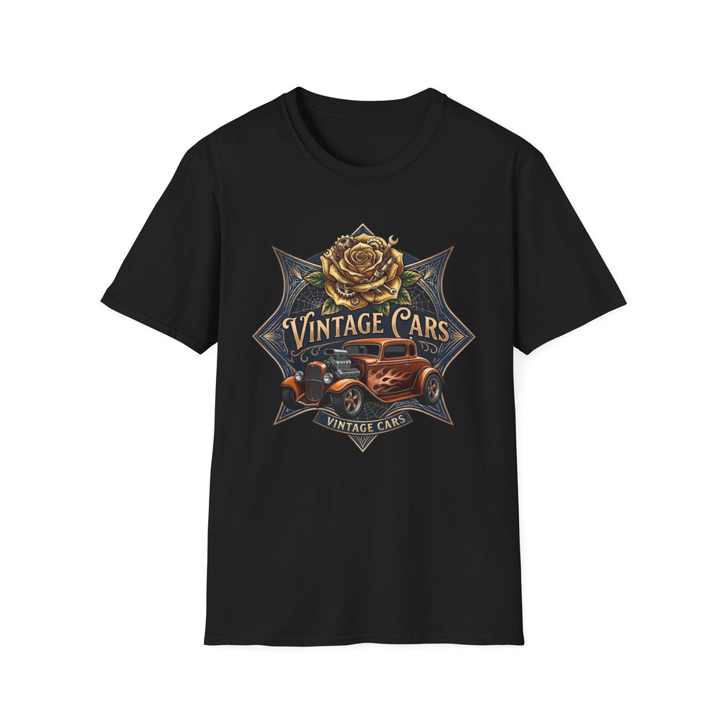 Vintage Botanical Car T-Shirt – Classic Retro Automobile Graphic Tee Bronze