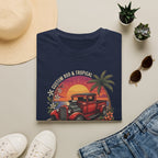 Coastal Cruise Vintage Car T‑Shirt — Retro Sunset Tropical Road Trip Tee