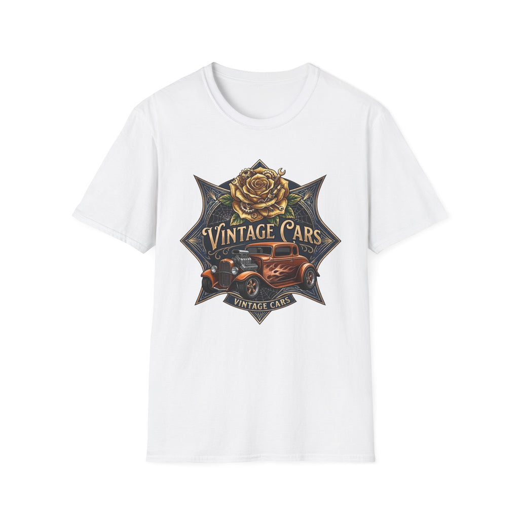Vintage Botanical Car T-Shirt – Classic Retro Automobile Graphic Tee Bronze