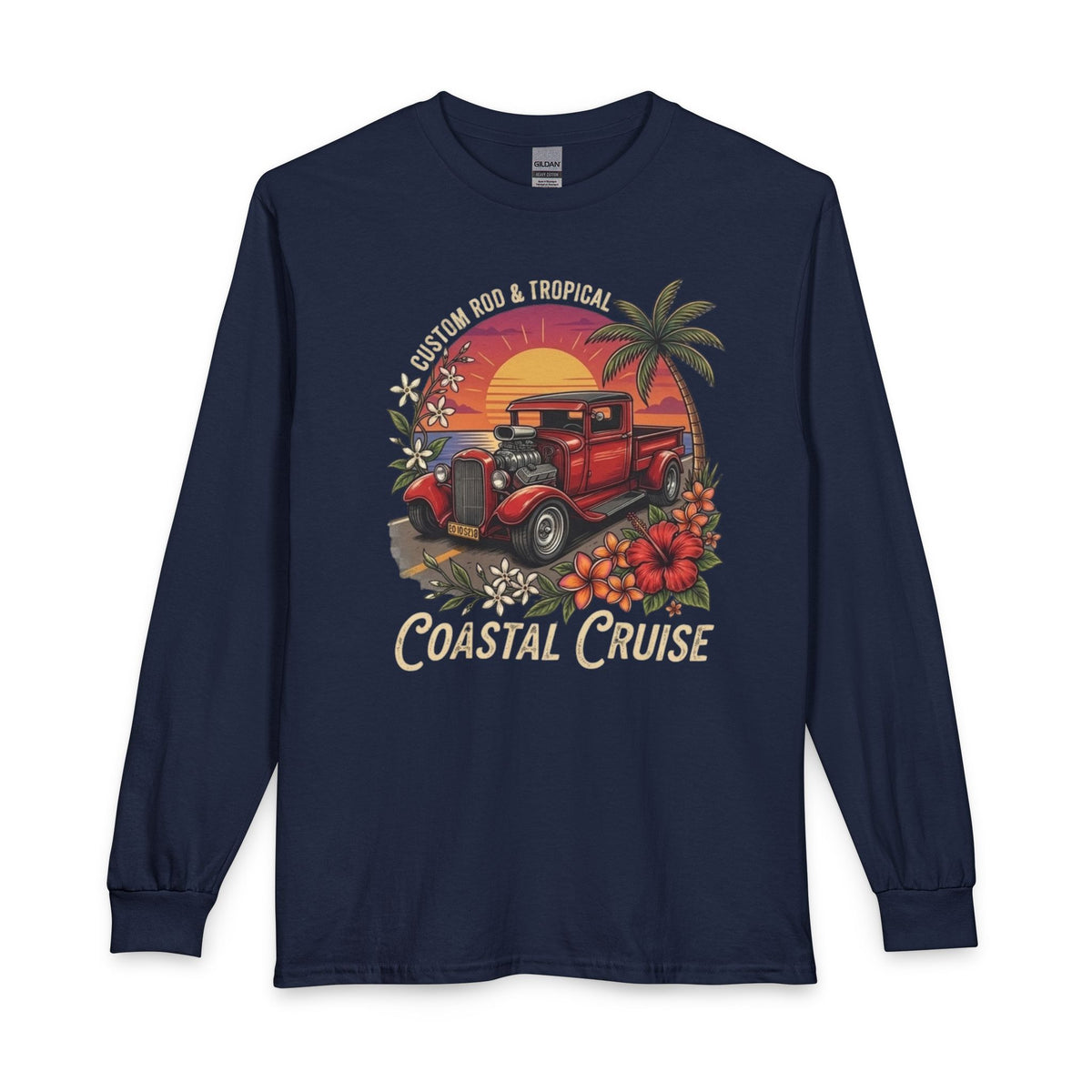Coastal Cruise Vintage Car Long Sleeve Tee