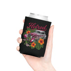 Hotrod Floral Can Cooler — Retro Car Drink Koozie