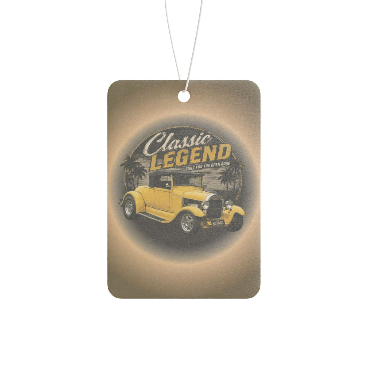 Classic Legend Car Air Freshener — Vintage Yellow Hot Rod Scented Ornament