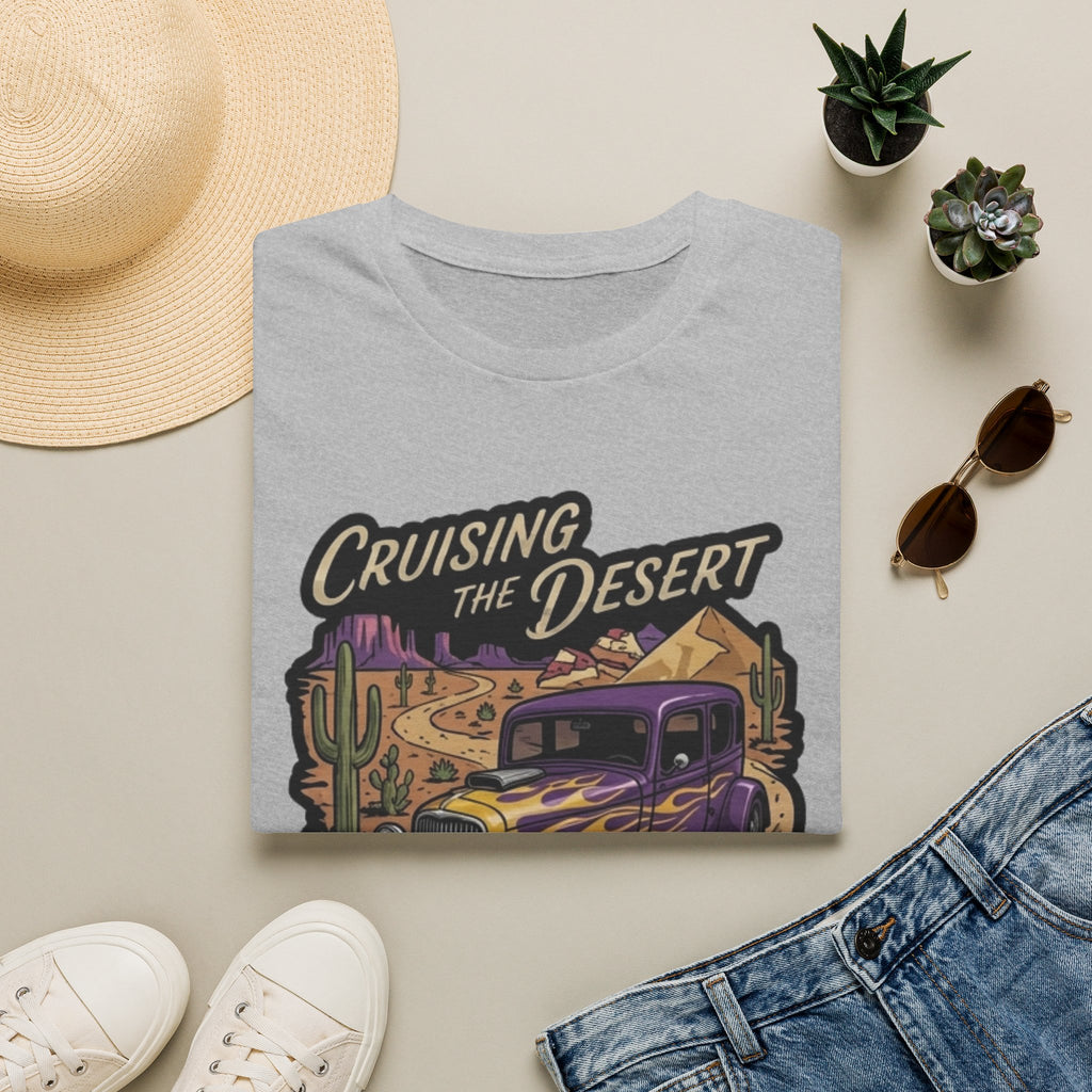 Cruising the Desert Vintage Car T-Shirt with cactus botanicals