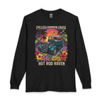 Hot Rod Haven Long Sleeve Tee — “Endless Summer Cruise” Vintage Car Beach Shirt with botanicals
