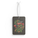 Vintage Red Car Air Freshener — Retro Automobile & Tropical Leaf Scented Car Accessory