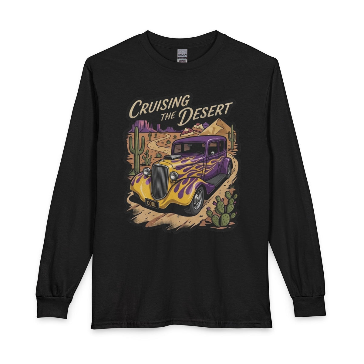 Cruising the Desert Vintage Hotrod Long Sleeve Tee