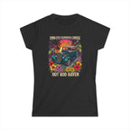 Classic Softstyle Women's T-Shirt 13 Endless summer cruse hot rod haven sunset, drangon flies and tropical botanical