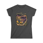 Crusing the desert with purple and gold flamed coupe desert scene and cactus botanical Blue Flames design Studio