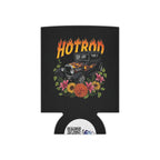 Can Cooler — Retro Hotrod Flames & Floral Vintage Car Koozie